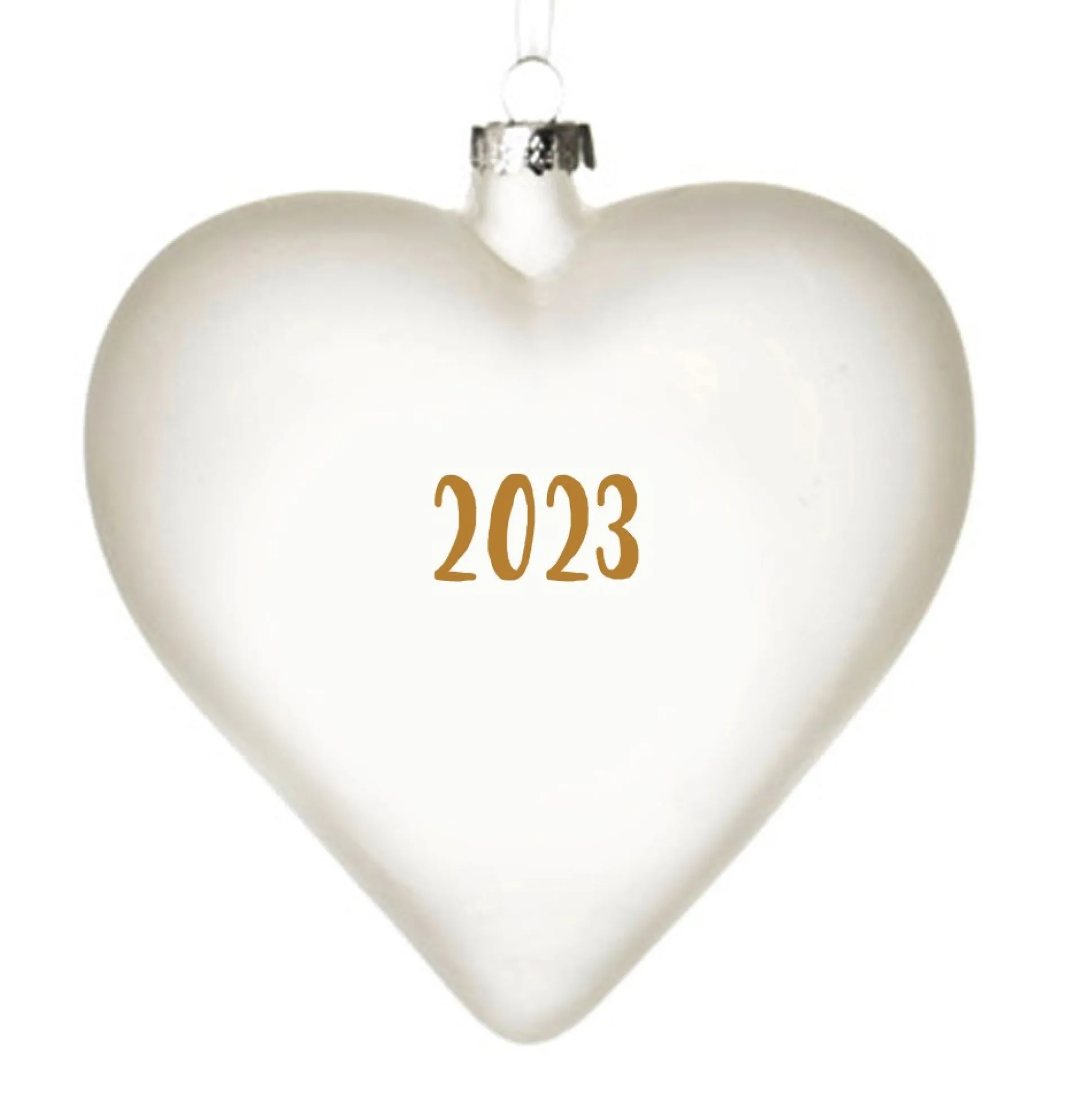 Personalised Frosted Glass Heart Personalised Baubles|