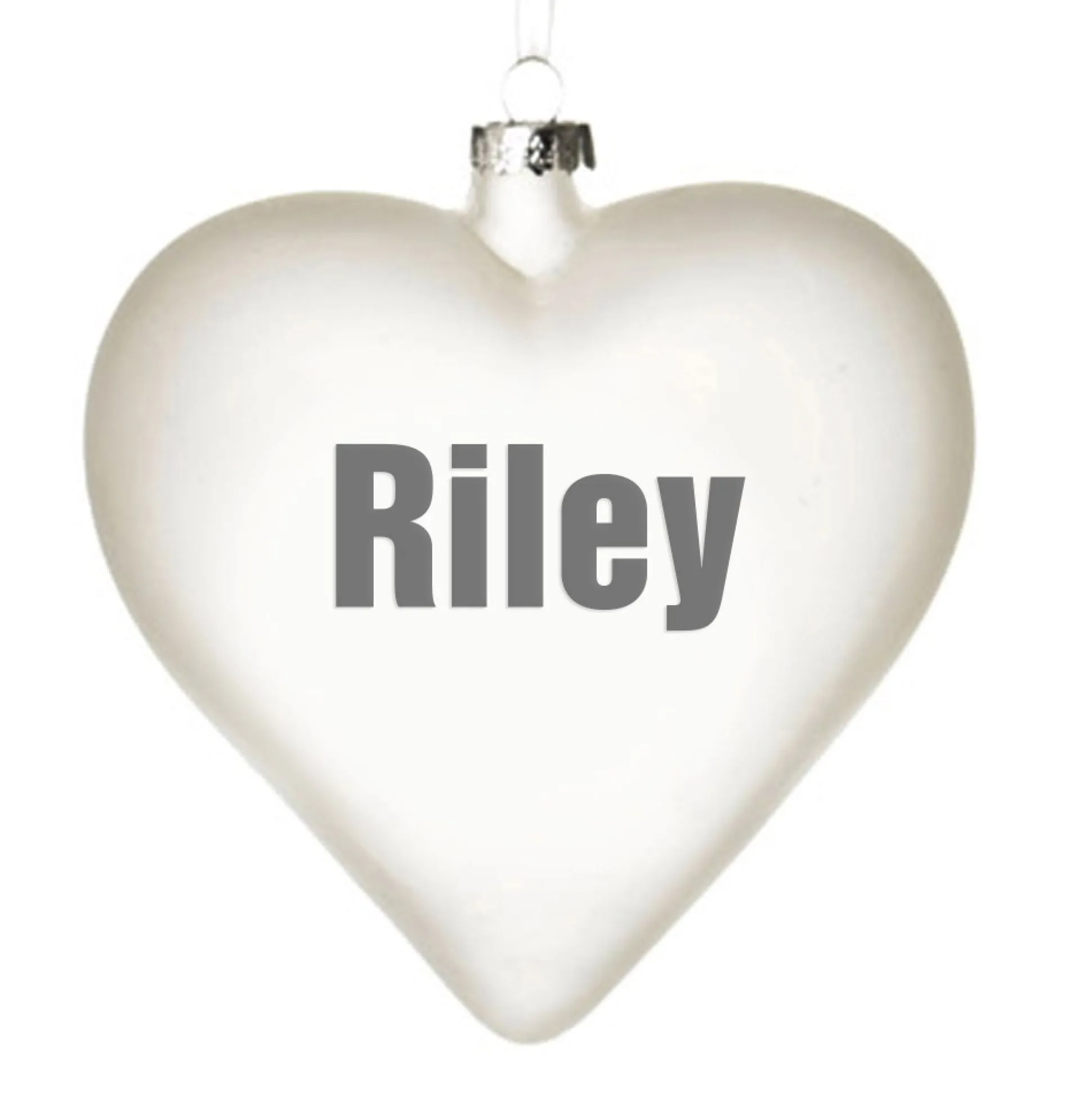 Personalised Frosted Glass Heart Personalised Baubles|