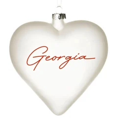 Personalised Frosted Glass Heart Personalised Baubles|