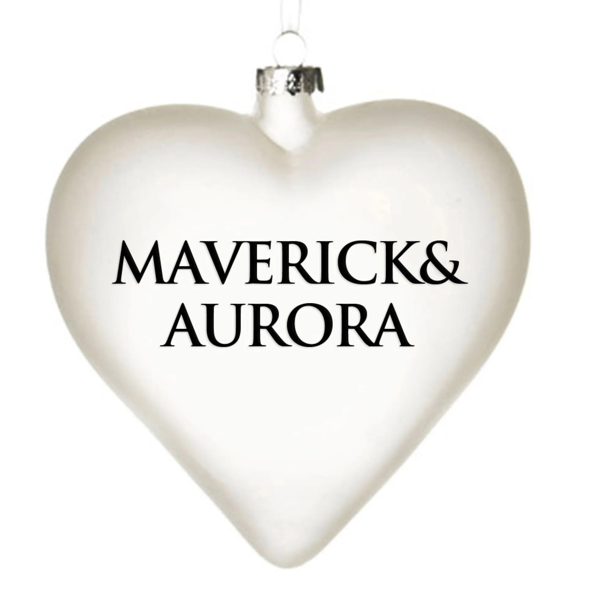 Personalised Frosted Glass Heart Personalised Baubles|