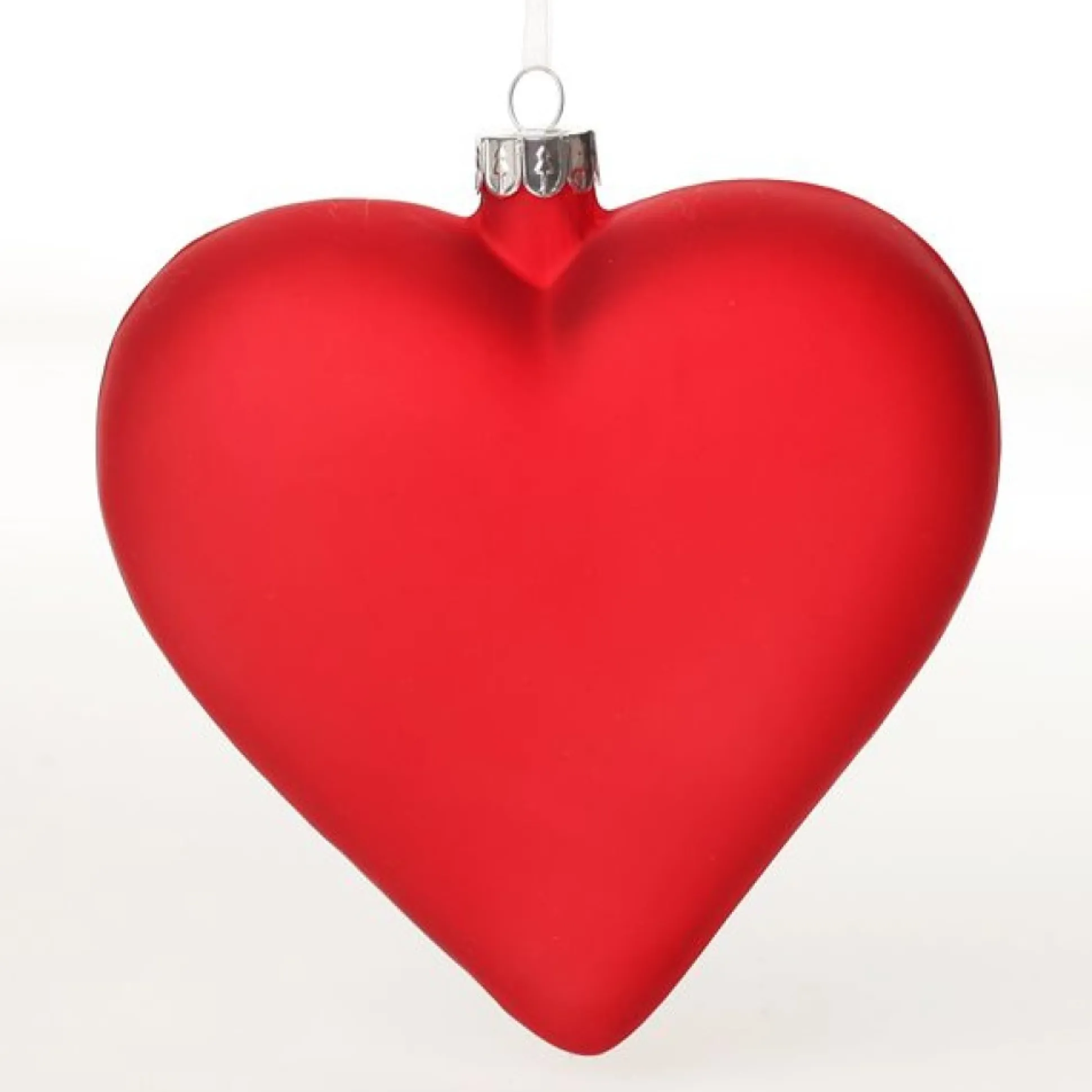 Personalised Frosted Red Glass Heart Personalised Baubles|