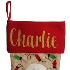 Personalised Gingerbread Boy Christmas Stocking with Dangly Legs Personalised Stockings|