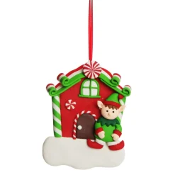 Personalised Gingerbread House Decoration with Boy Elf Personalised Decorations|