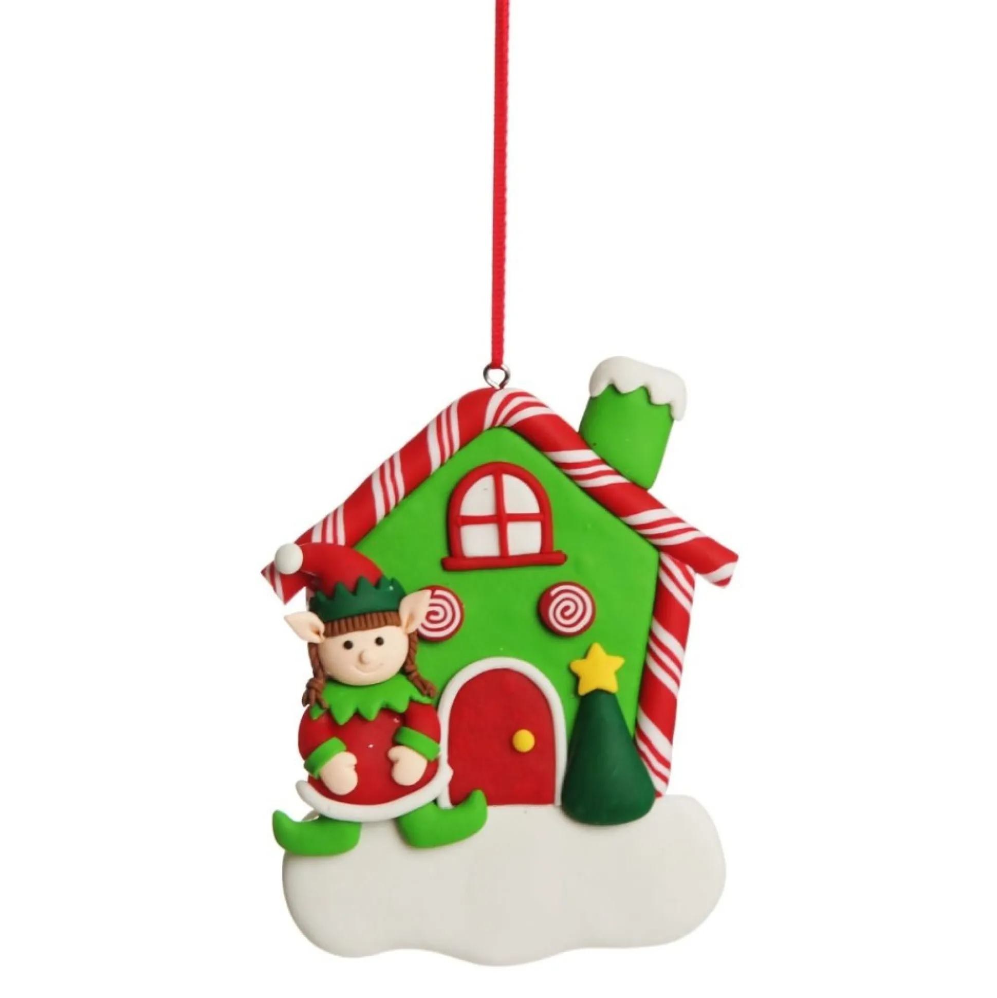 Personalised Gingerbread House Decoration with Girl Elf Personalised Decorations|