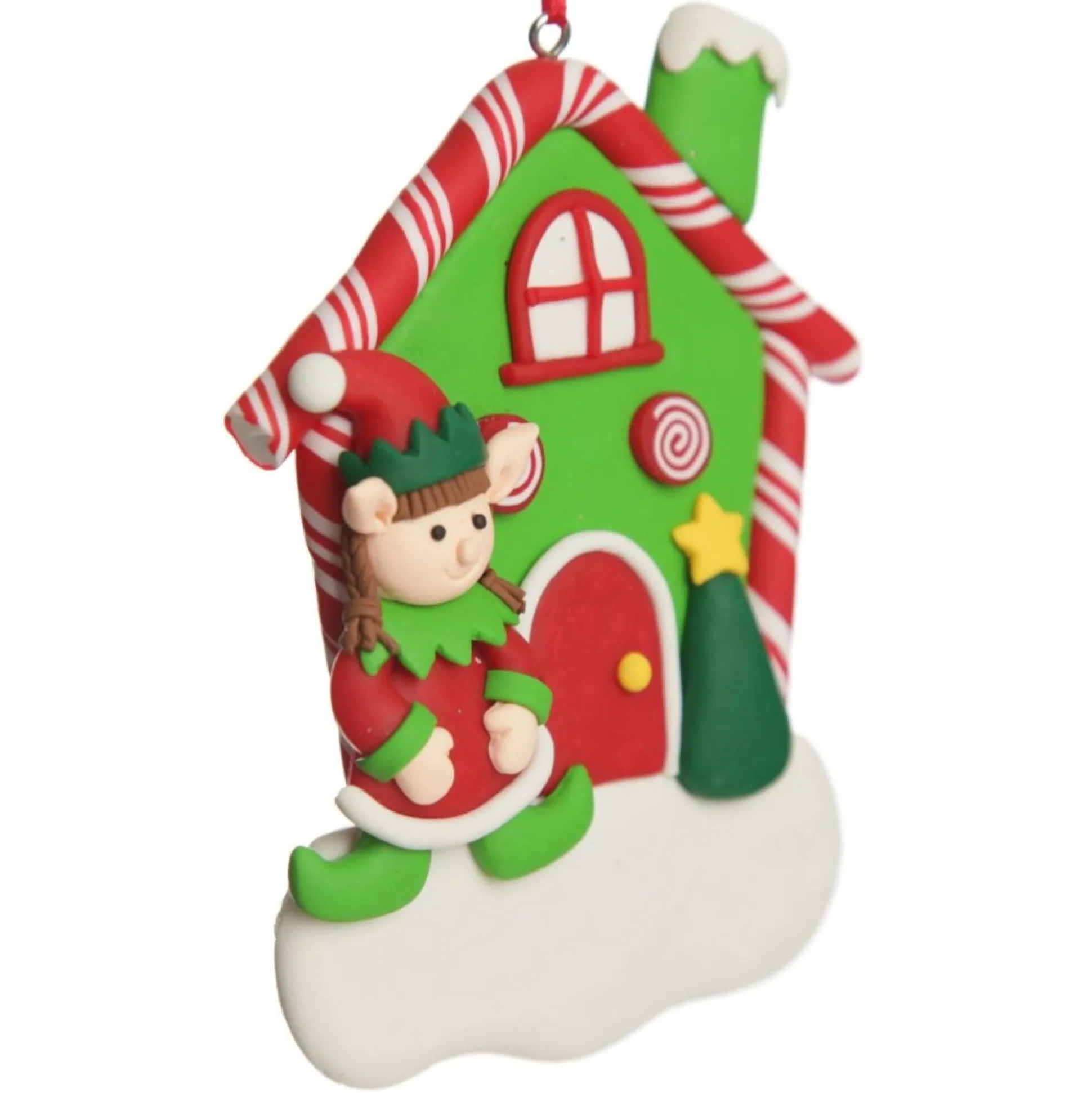 Personalised Gingerbread House Decoration with Girl Elf Personalised Decorations|