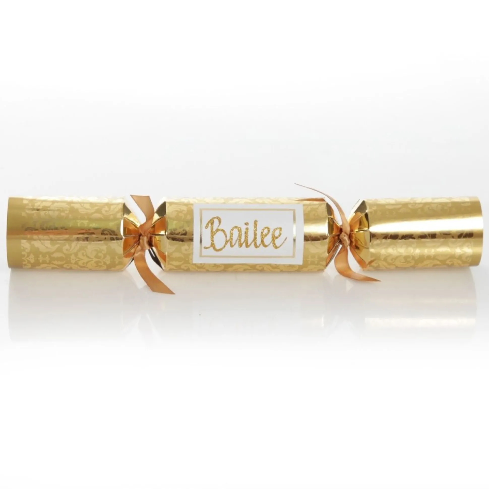 Personalised Gold Leaf Pattern Bon Bon - Single Christmas Bon Bons|