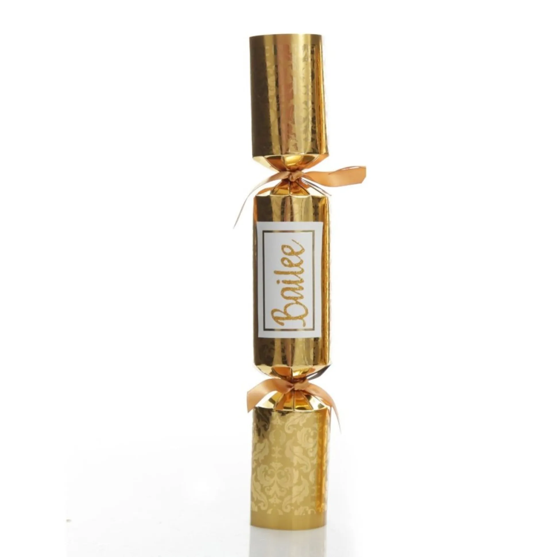 Personalised Gold Leaf Pattern Bon Bon - Single Christmas Bon Bons|