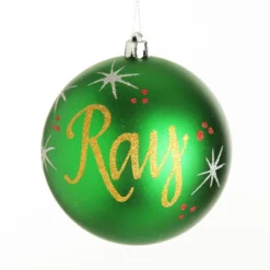 Personalised Green Shatterproof Christmas Bauble Personalised Baubles|