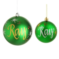 Personalised Green Shatterproof Christmas Bauble Personalised Baubles|
