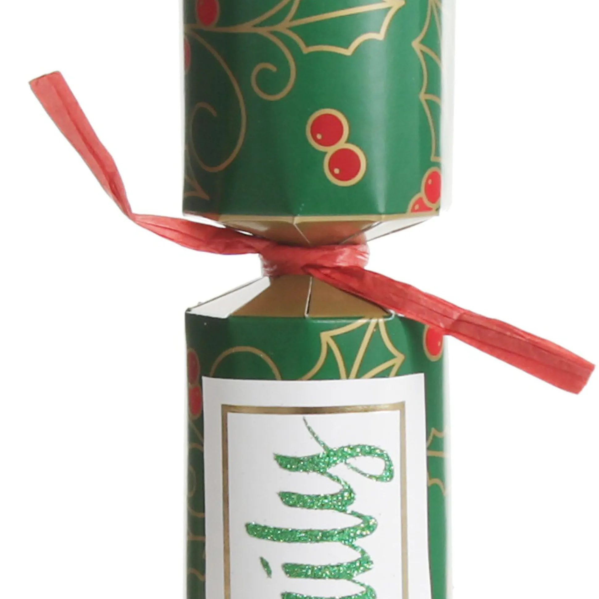 Personalised Green Swirling Holly Bon Bon - Single Christmas Bon Bons|