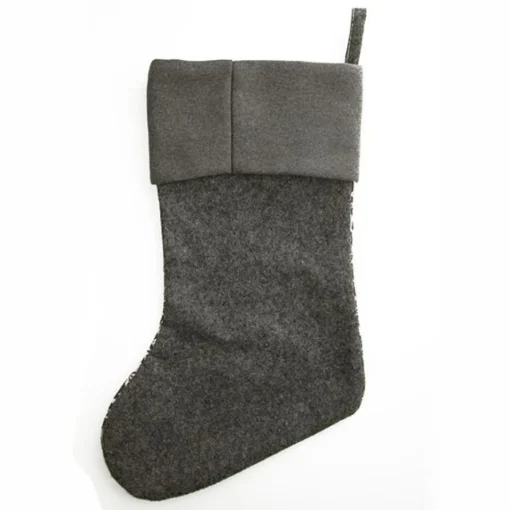 Personalised Grey Knitted Christmas Stocking Personalised Stockings|
