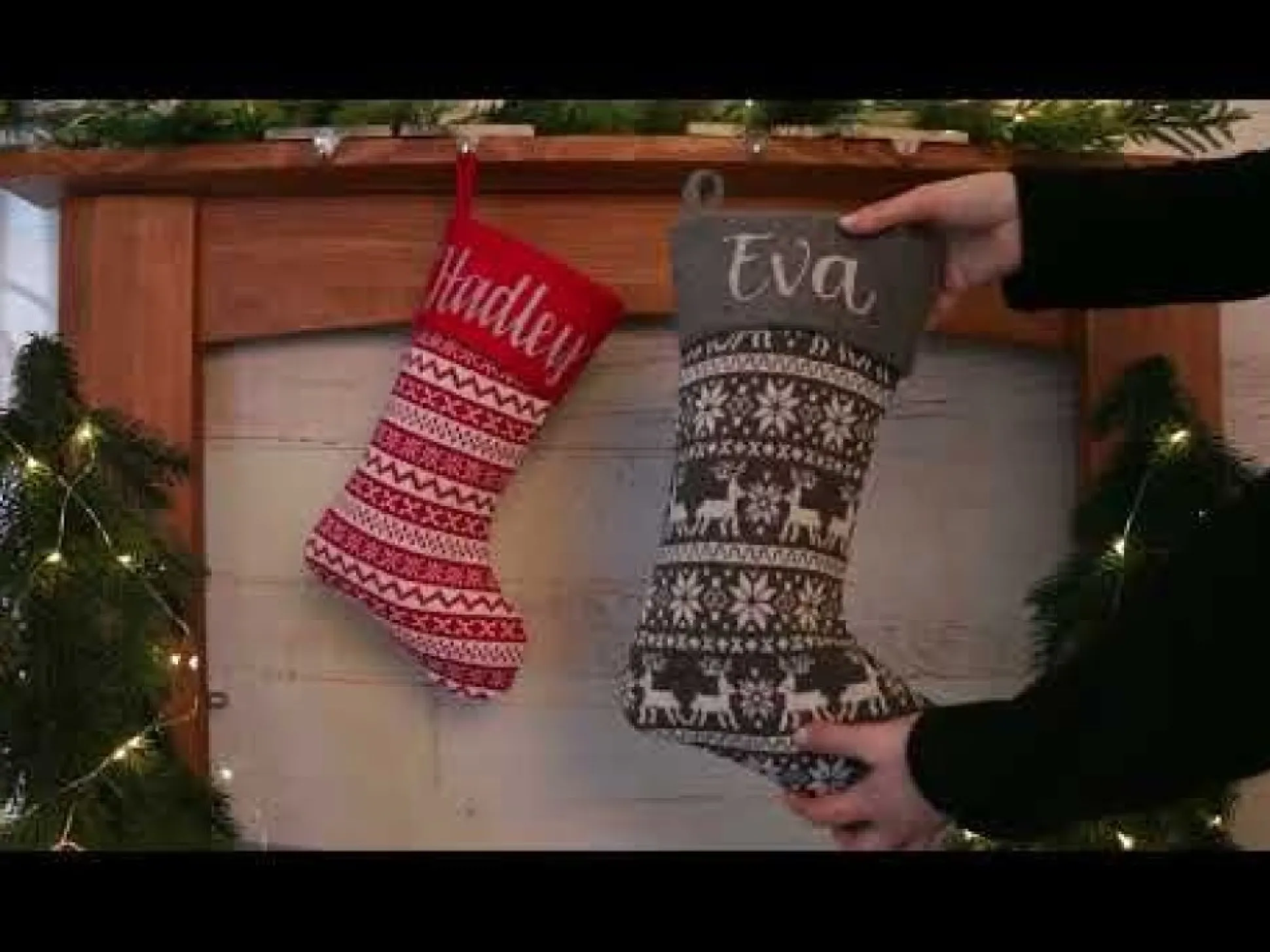 Personalised Grey Knitted Christmas Stocking Personalised Stockings|
