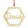 Personalised Hexagonal Laser Cut Christmas Decoration Personalised Decorations|