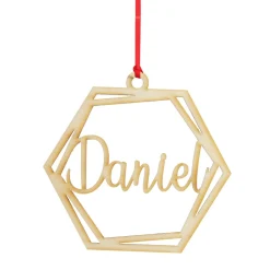 Personalised Hexagonal Laser Cut Christmas Decoration Personalised Decorations|