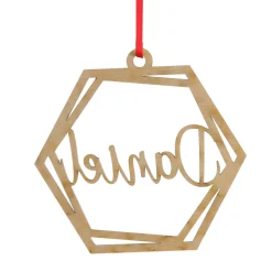 Personalised Hexagonal Laser Cut Christmas Decoration Personalised Decorations|