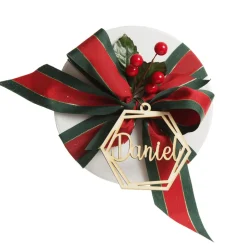 Personalised Hexagonal Laser Cut Christmas Decoration Personalised Decorations|