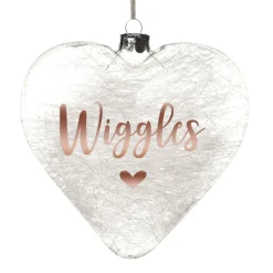 Personalised Icicle Glass Heart - All i need is Love and a Cat Glass Hearts And Discs|