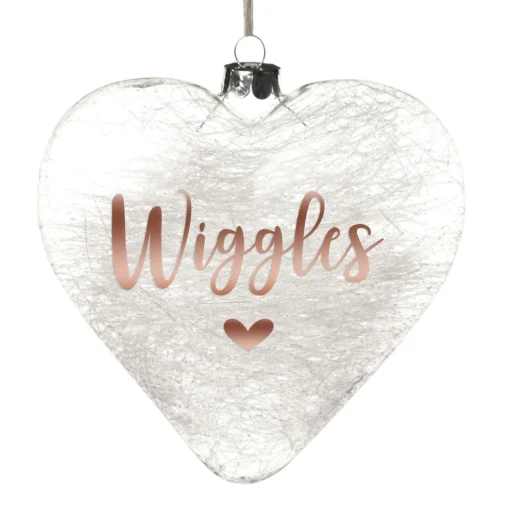 Personalised Icicle Glass Heart - All i need is Love and a Cat Glass Hearts And Discs|