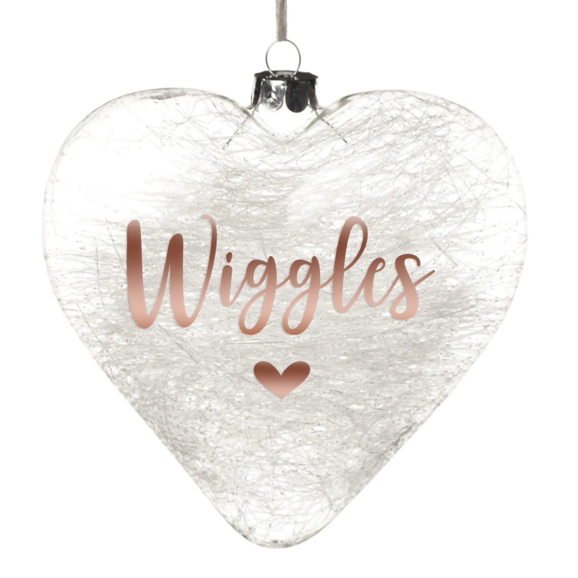 Personalised Icicle Glass Heart - All i need is Love and a Cat Glass Hearts And Discs|