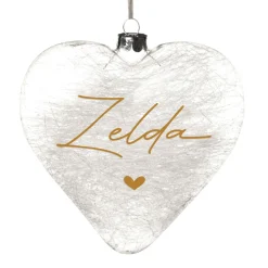 Personalised Icicle Glass Heart - All i need is Love and a Cat Glass Hearts And Discs|