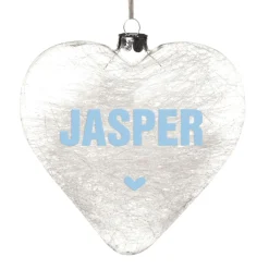 Personalised Icicle Glass Heart - All i need is Love and a Cat Glass Hearts And Discs|