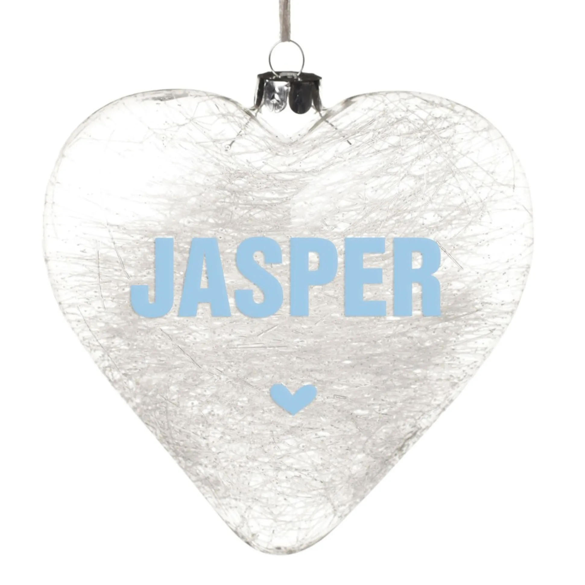 Personalised Icicle Glass Heart - All i need is Love and a Cat Glass Hearts And Discs|