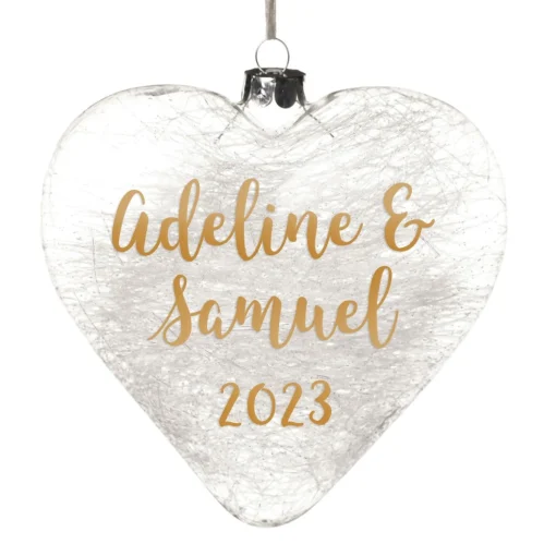 Personalised Icicle Glass Heart - Our First Christmas Together Glass Hearts And Discs|