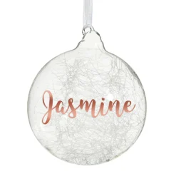 Personalised Icicle Glass Christmas Bauble Personalised Baubles|
