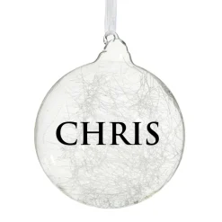 Personalised Icicle Glass Christmas Bauble Personalised Baubles|