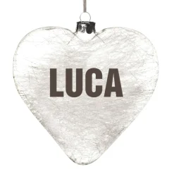 Personalised Icicle Glass Heart Personalised Baubles|