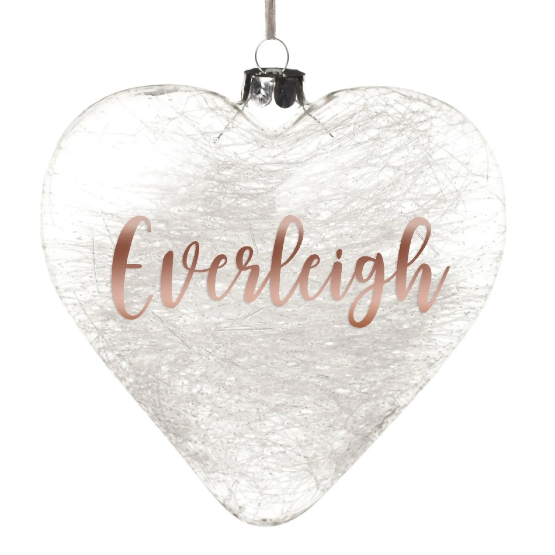 Personalised Icicle Glass Heart Personalised Baubles|