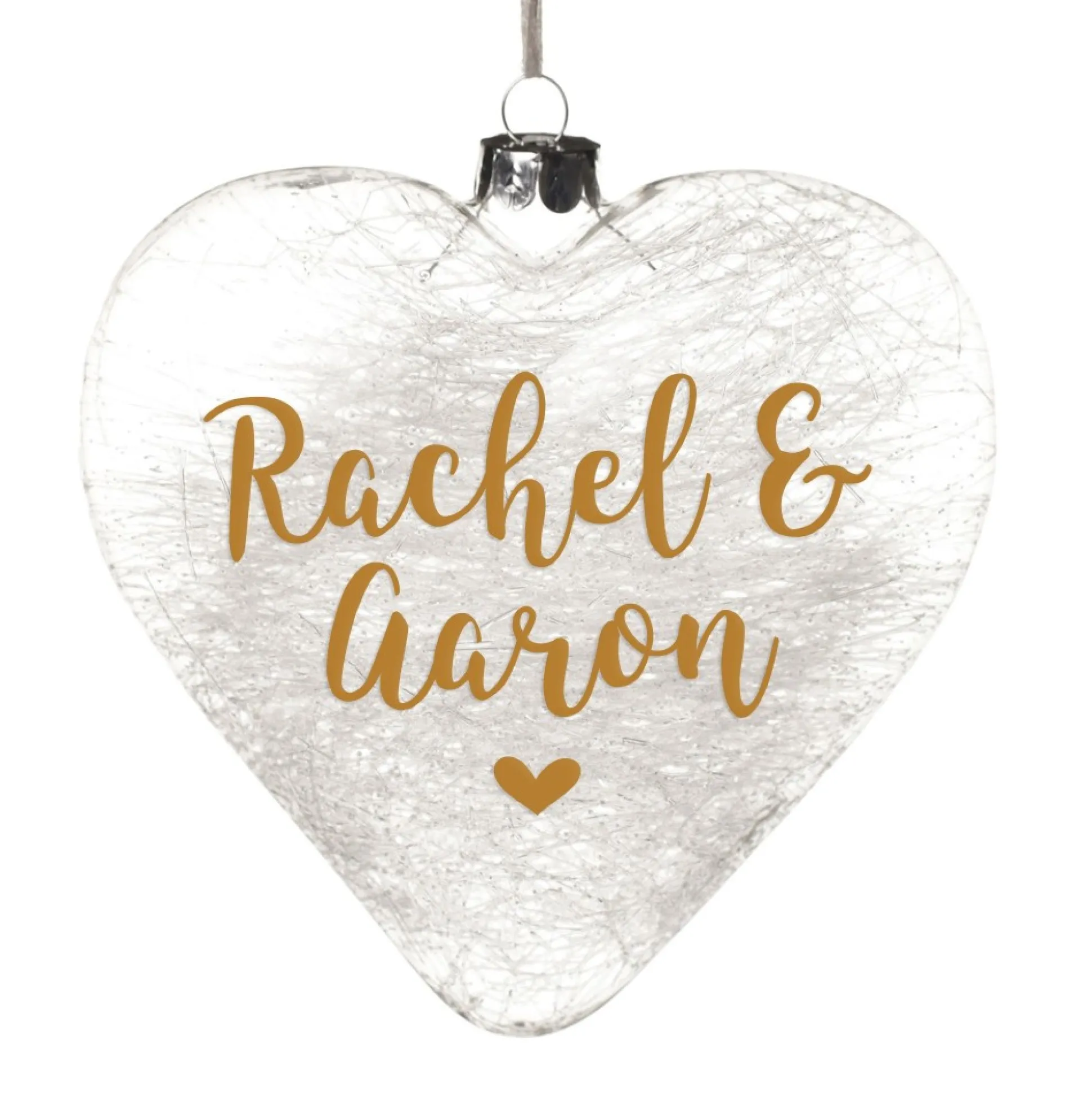 Personalised Icicle Glass Heart Personalised Baubles|