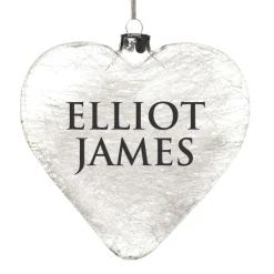 Personalised Icicle Glass Heart Personalised Baubles|
