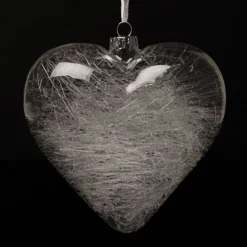 Personalised Icicle Glass Heart Personalised Baubles|