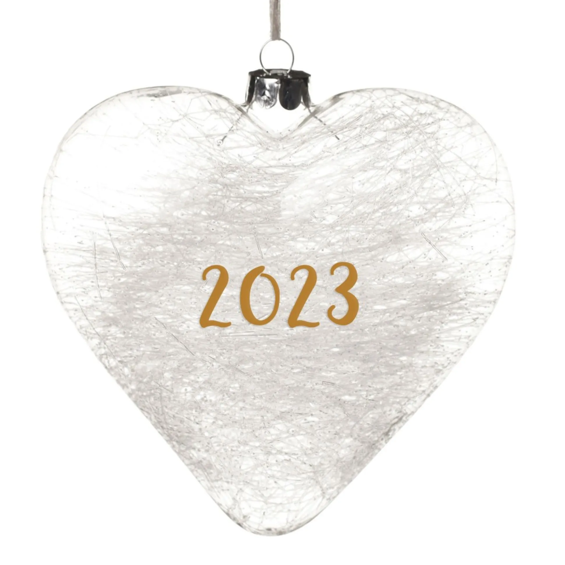 Personalised Icicle Glass Heart Personalised Baubles|