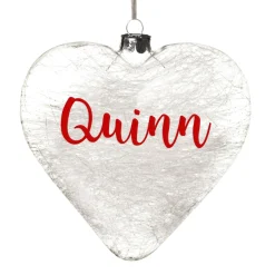 Personalised Icicle Glass Heart Personalised Baubles|