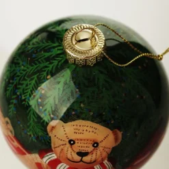 Personalised Inside Painted Teddy Bear Christmas Bauble Personalised Baubles|