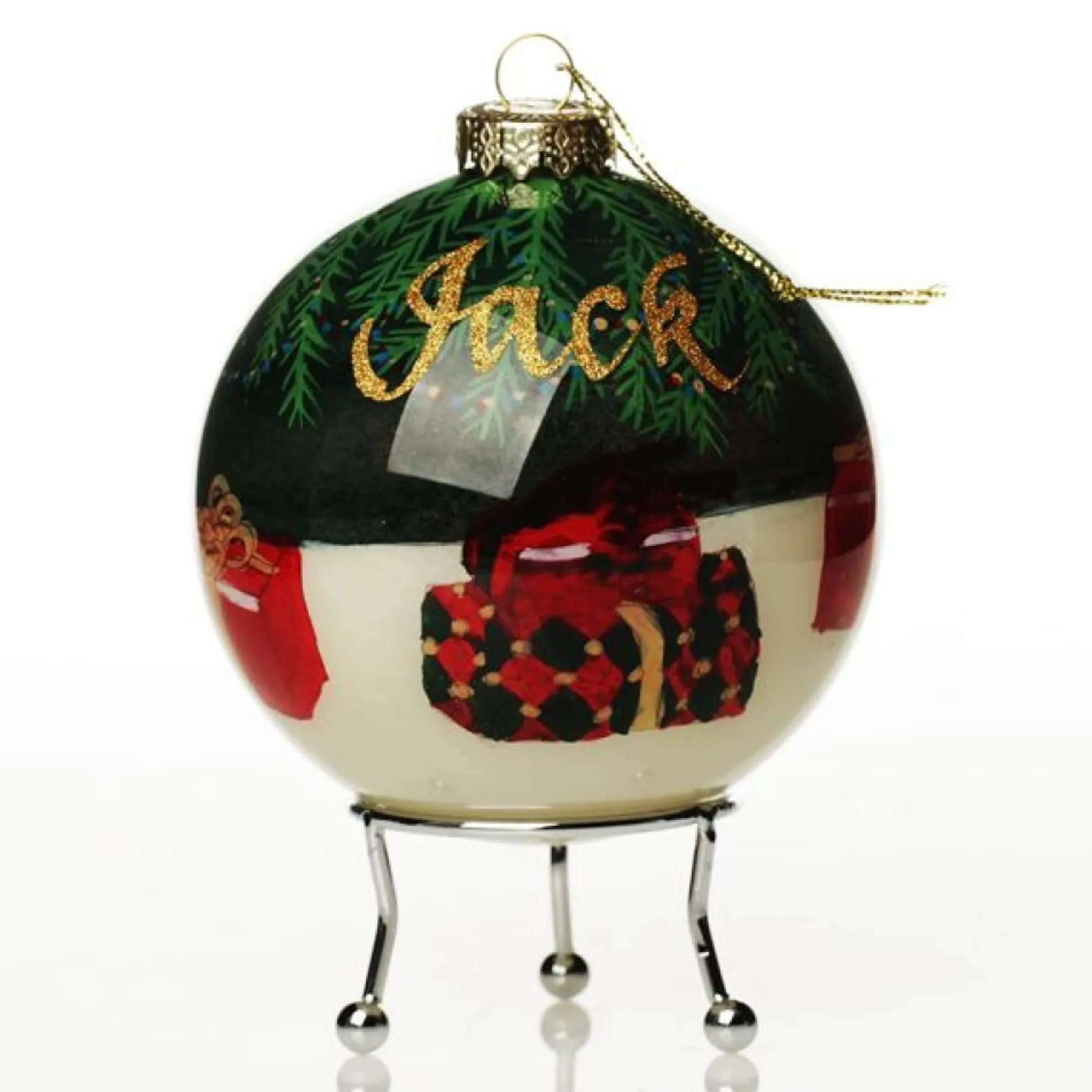 Personalised Inside Painted Teddy Bear Christmas Bauble Personalised Baubles|