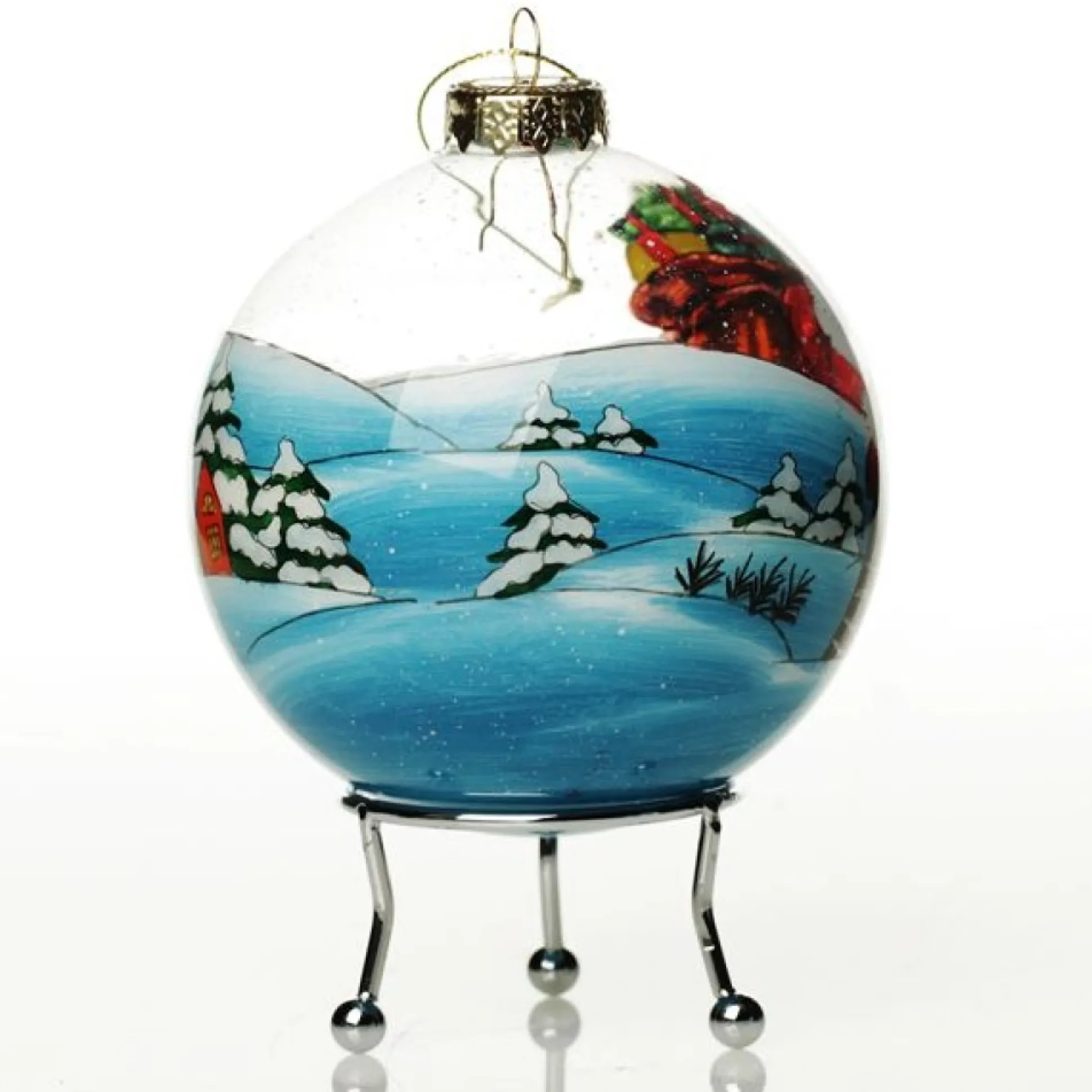 Personalised Inside Painted Santa with Sack Christmas Bauble Personalised Baubles|