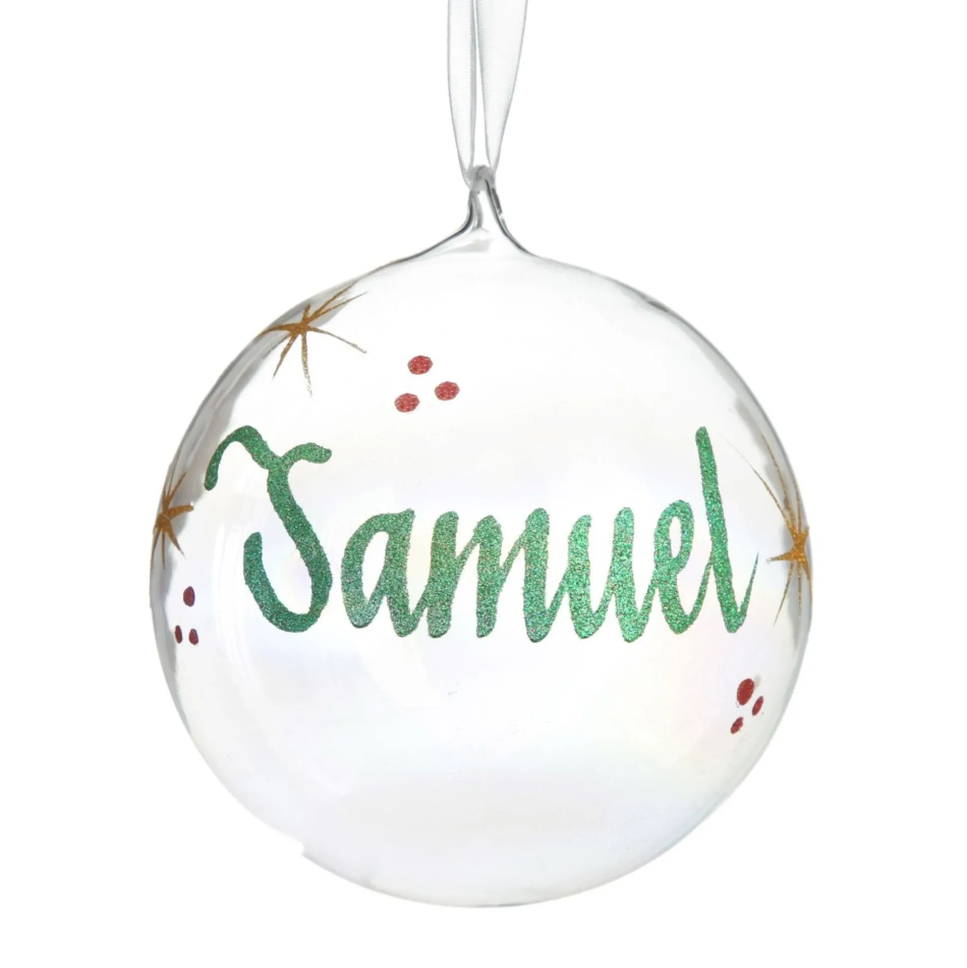 Personalised Iridescent Glass Christmas Bauble Personalised Baubles|