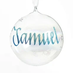 Personalised Iridescent Glass Christmas Bauble Personalised Baubles|