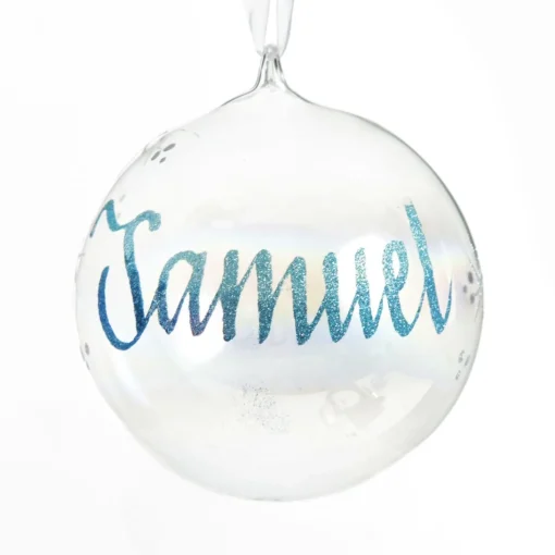 Personalised Iridescent Glass Christmas Bauble Personalised Baubles|