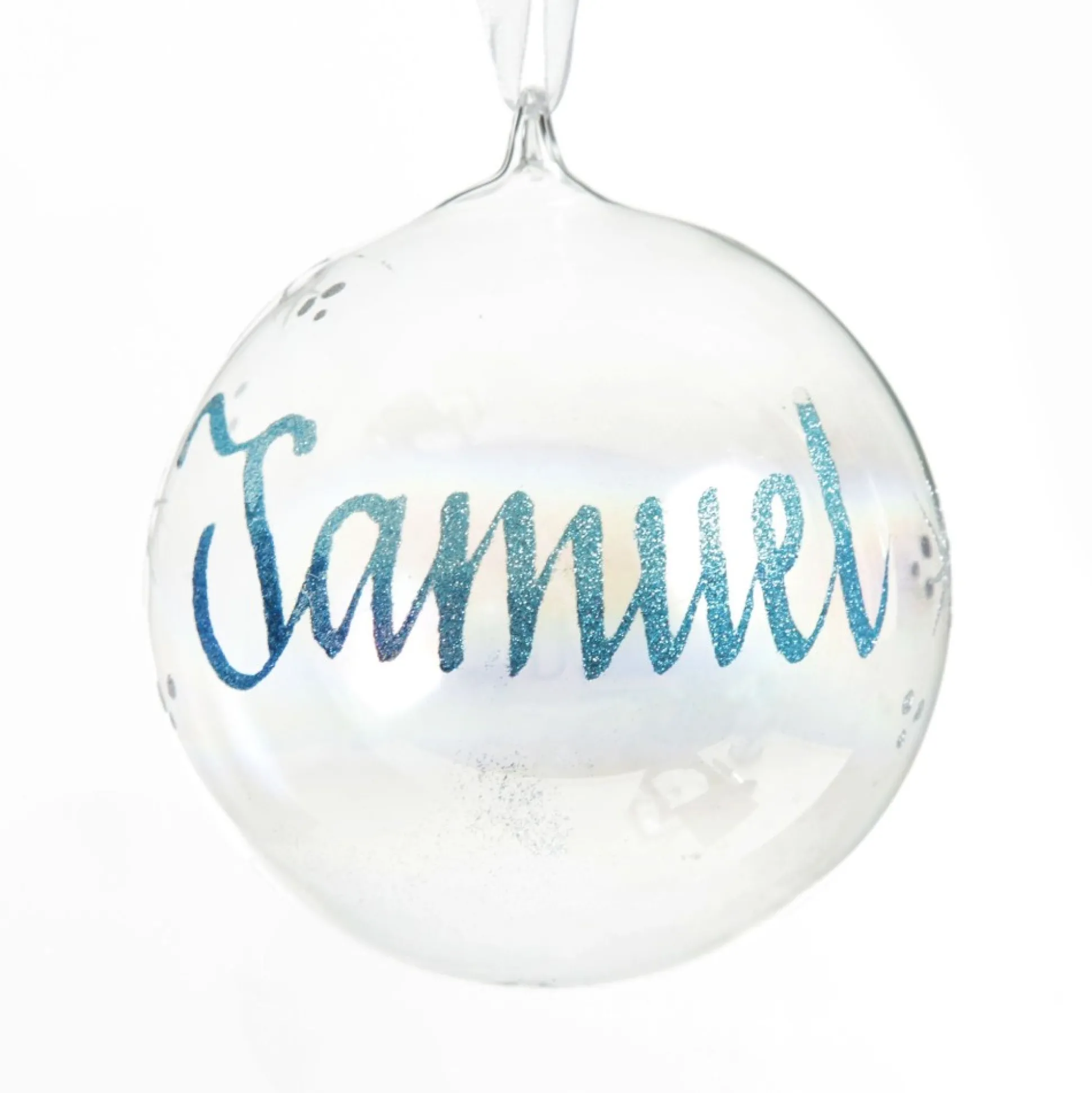 Personalised Iridescent Glass Christmas Bauble Personalised Baubles|