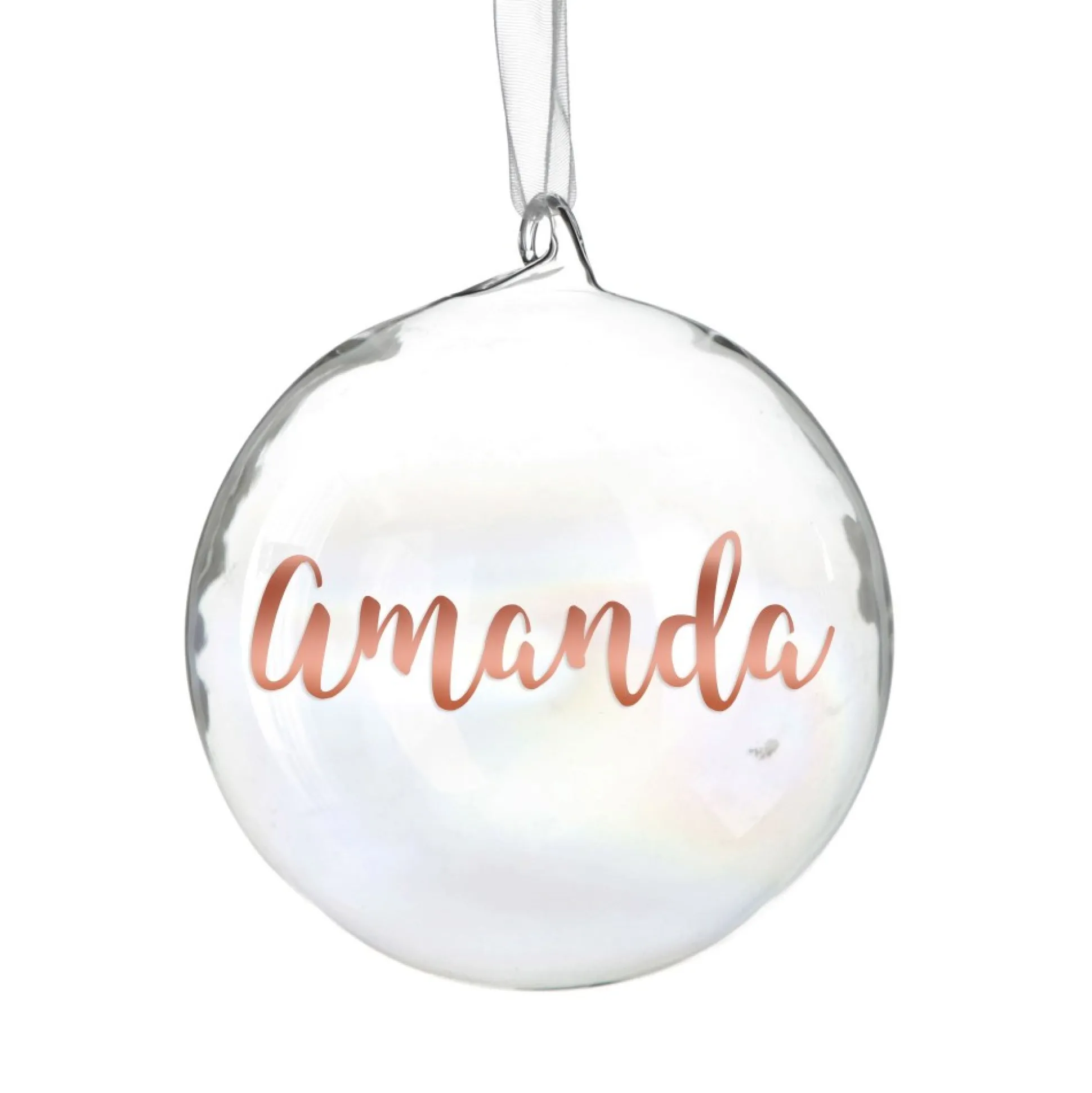 Personalised Iridescent Glass Christmas Bauble Personalised Baubles|