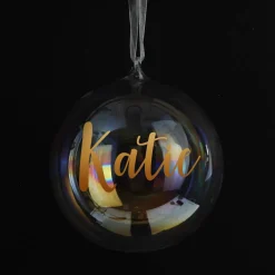 Personalised Iridescent Glass Christmas Bauble Personalised Baubles|