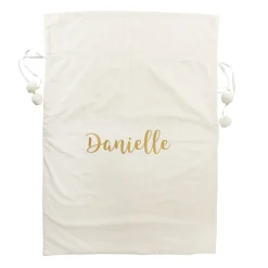 Personalised Ivory Velvet Santa Sack Personalised Santa Sacks|