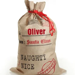 Personalised Jute Naughty or Nice Santa Sack Personalised Santa Sacks|