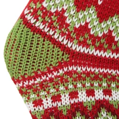 Personalised Knitted Reindeer Christmas Stocking - Red Cuff Personalised Stockings|