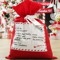 Personalised Letter from Santa Red Felt Jumbo Sack Personalised Santa Sacks|