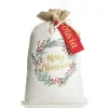 Personalised Merry Christmas Wreath Santa Sack Personalised Santa Sacks|